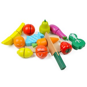 Wooden fruits and vegetables for cutting ECOTOYS 13 elements