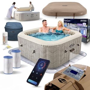 Nadmuchiwane SPA kwadratowe basen z hydromasażem 4 os. 175×71 cm akcesoria premium INTEX 28446