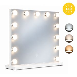 LED Makeup Mirror ModernHome 50×40 cm, 13 bulbs, 3 light colors