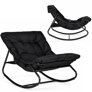 Garden rocking chair black 150 kg carbon steel
