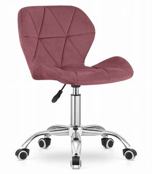 AVOLA swivel chair dark pink adjustable velour
