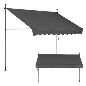 Markiza przeciwsłoneczna balkonowa 300×120 cm regulacja wysokości wodoodporna – szara · 300x120