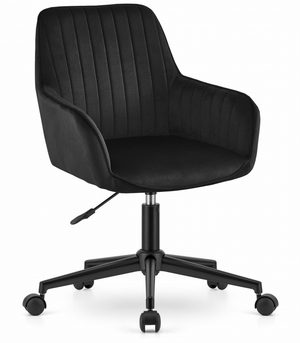 Office swivel chair velour velvet black adjustable height