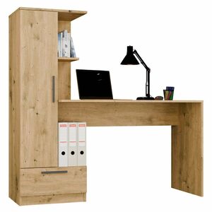 Biurko z regałem COSMO – dąb artisan