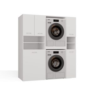 Bathroom set POLA TWIN 32 + 64 white washing machine and dryer
