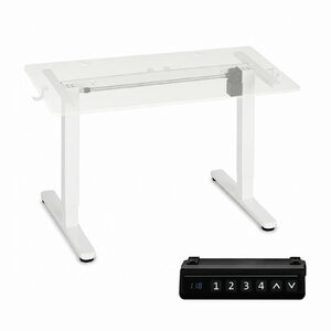 Electric desk frame ModernHome height adjustment 72-118 cm, tabletop – biały · 160×60 cm