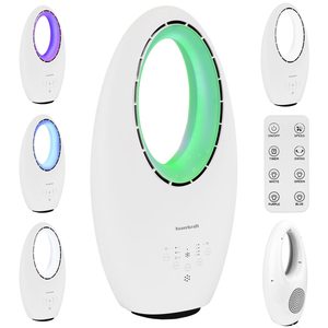 Nowoczesny wentylator stojący bezłopatkowy 60W 3 tryby pracy, podświetlenie LED