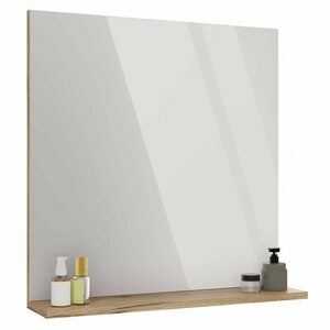 Lustro łazienkowe z półką TIGO 60×61,5 cm Dąb Evoke