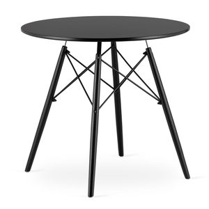 okrągły stół nowoczesny 80cm, czarny / czarne nogi