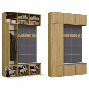 Garderoba do przedpokoju HAGA III – dąb artisan · szafa + 2 wieszaki