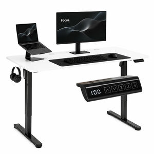 Oval desk ModernHome 120 x 60 x 118 cm white, black – 120x60 · białe