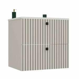 Szafka pod umywalkę TIGO 60 2S Kasztan Ryflowany Front