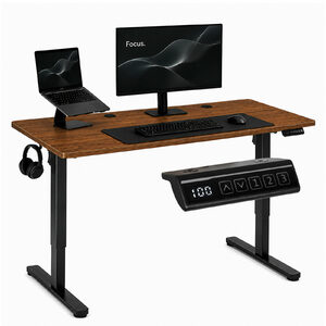 Electric desk 140×60 cm dark oak, adjustable 72-118 cm, memory 3 – ciemny dąb · 140x60