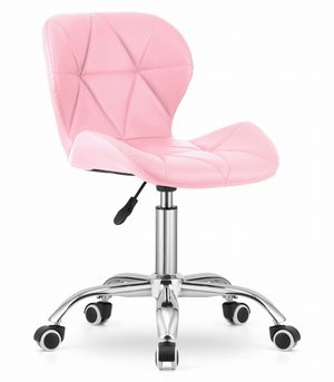 AVOLA swivel chair pink faux leather adjustable height