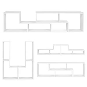 Nowoczesny regał modułowy geometryczny szafka na książki 4 półki