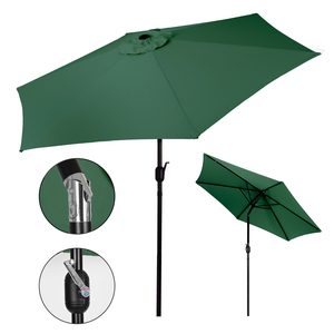 Duży parasol ogrodowy skośny łamany z korbą 6 żeber zielony 270 cm