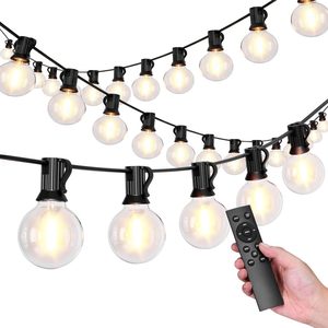 LED Garden Garland 15m 25x Bulbs 9 Modes IP44 with Remote Control