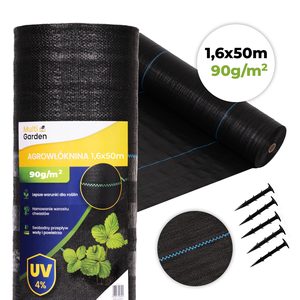 Agrowłóknina antychwastowa 90g czarna 1.6m x 50m