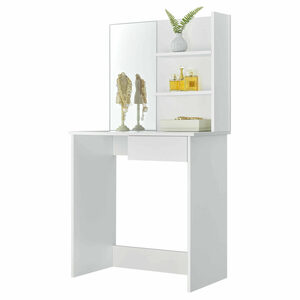Toaletka kosmetyczna nowoczesna duże lustro półki – 75 cm