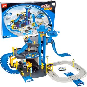 Car garage police station 3 levels with elevator car + helicopter 74