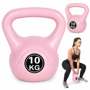 Kettlebell kettle 10 kg do ćwiczeń hantla kula odważnik obciążenie ciężar – różowy · 10 kg