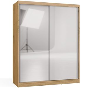 Sliding wardrobe IGA 160 2 mirrors oak artisan white