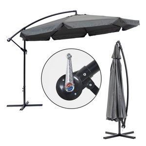 Parasol ogrodowy składany 3,5 m szary