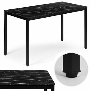 Stół do kuchni jadalni dla 4-5 osób biurko komputerowe 120×60 cm czarny marmur