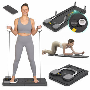 Wielofunkcyjna deska do ćwiczeń pilates reformer składany wyświetlacz LCD