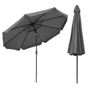 Parasol ogrodowy duży 3 m skośny łamany z korbą szary