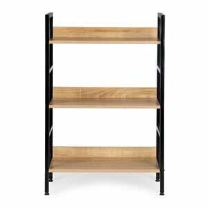Regał drewniany nowoczesny metalowa rama LOFT 3 półki – imitacja drewna · 60 cm