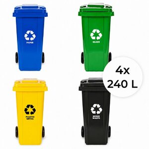 Zestaw 4 koszy na śmieci 4x240L