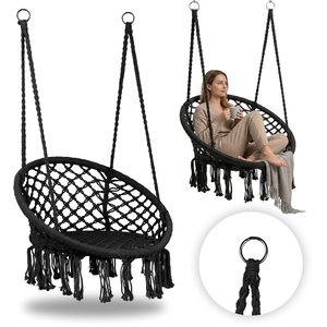 Fotel wiszący boho MultiGarden 120 kg stal lina 40×62 cm