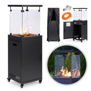 Ogrzewacz gazowy promiennik grzejnik 13 kW szklany na ogród patio reduktor – 136 cm