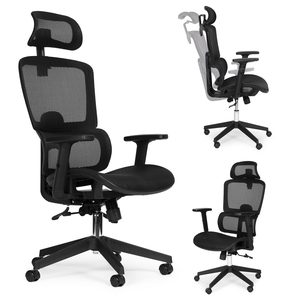 Fotel biurowy obrotowy ergonomiczny regulacja wysokości czarny