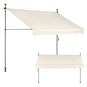 Markiza przeciwsłoneczna balkonowa 300×120 cm regulacja wysokości wodoodporna – beżowa · 300x120