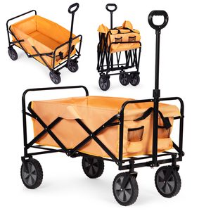 Składany wózek transportowy plażowy pomarańczowy 47×105 cm