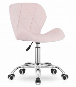 Swivel chair AVOLA pink velour adjustable 73,5-86,5 cm