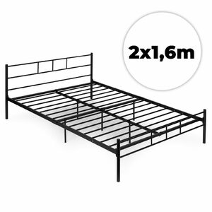 Double Metal Bed ModernHome 160×200 black