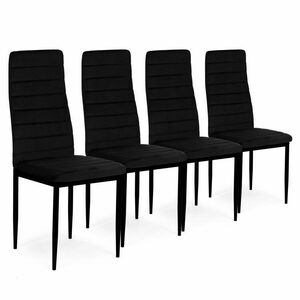 Krzesła tapicerowane VELVET czarne – 4 sztuki