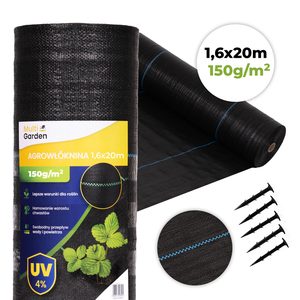 Mulching agrotextile (against weeds) black 160 x 2000 cm 150 g/m²
