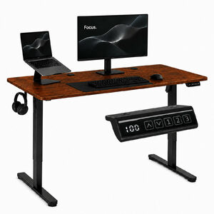 Electric desk 120×60 cm, aged oak, adjustable 72-118 cm – postarzany dąb · 120x60