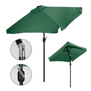 Parasol ogrodowy skośny łamany z korbą zielony 200×140 cm
