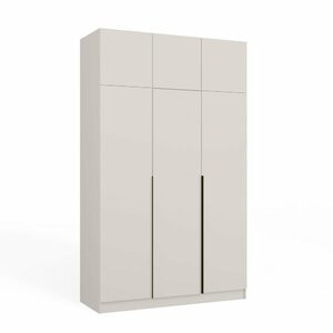 Duża szafa 3-drzwiowa SENSO 3D z nadstawkami – kaszmir