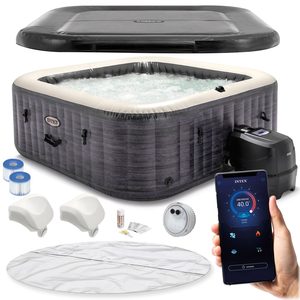 Nadmuchiwane SPA kwadratowe basen z hydromasażem 6 os. 196×71 cm akcesoria