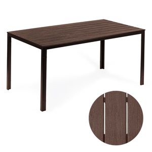 Stół ogrodowy 6-osobowy 156×78 cm polywood meble na taras brązowy