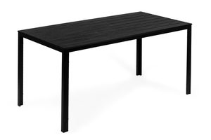 Stół ogrodowy 6-osobowy 156×78 cm polywood meble na taras czarny