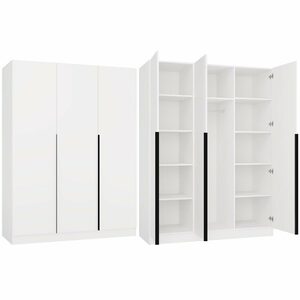 Szafa SENSO 3D 150 CM 3 Drzwi Czarne Uchwyty
