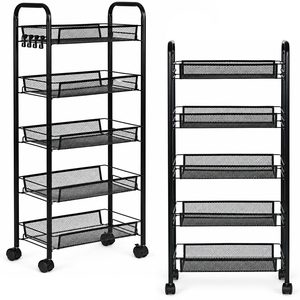 Mobile bookcase ModernHome 5 shelves black 103 cm