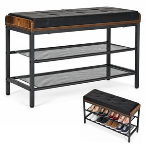 Shoe cabinet loft ModernHome LT1 metal faux leather 80x50x30 cm